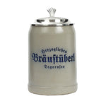 Steingutkrug "Bräustüberl" mit Zinndeckel 0,5l