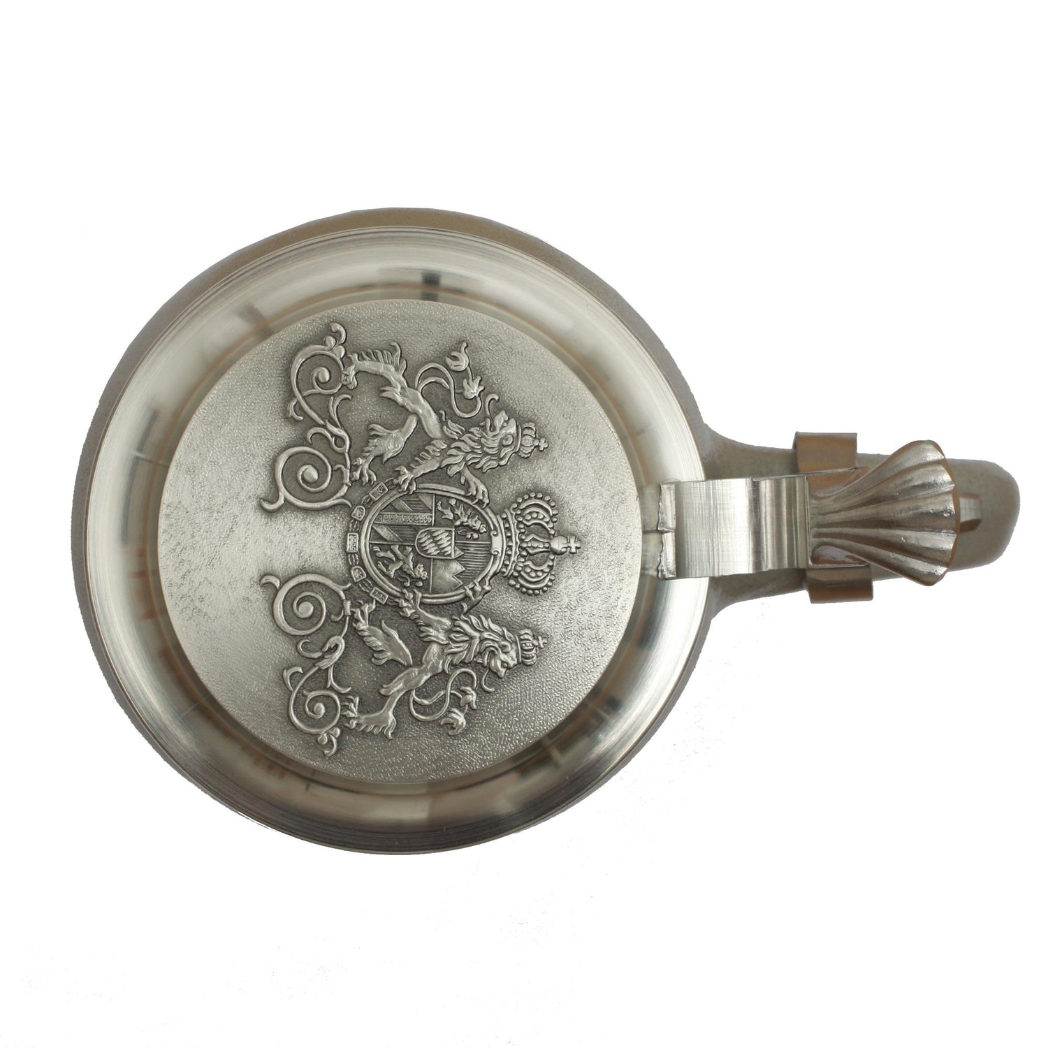 Steingutkrug "Bräustüberl" mit Zinndeckel 0,5l