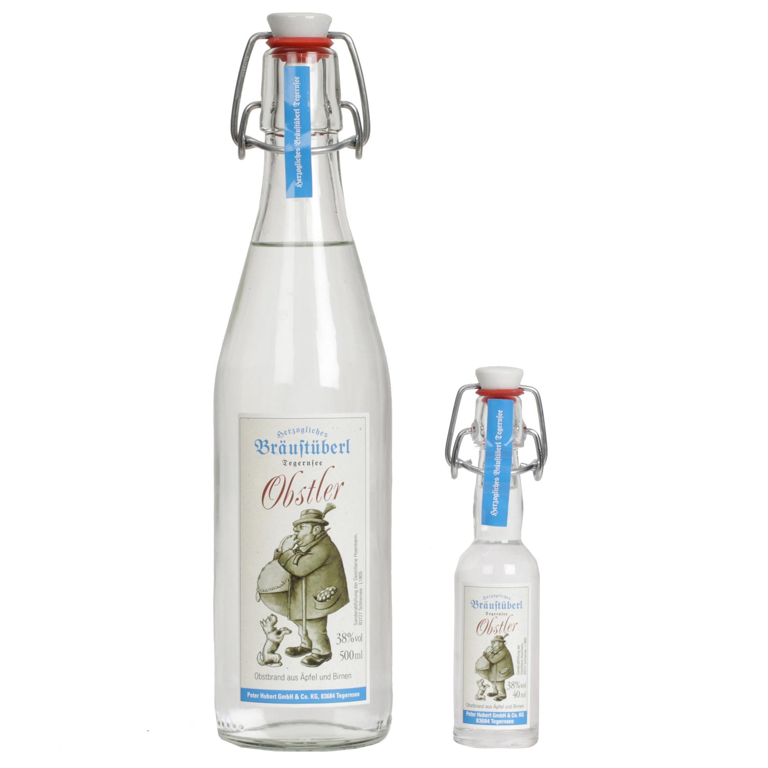 Bräustüberl Obstler in der Bügelflasche