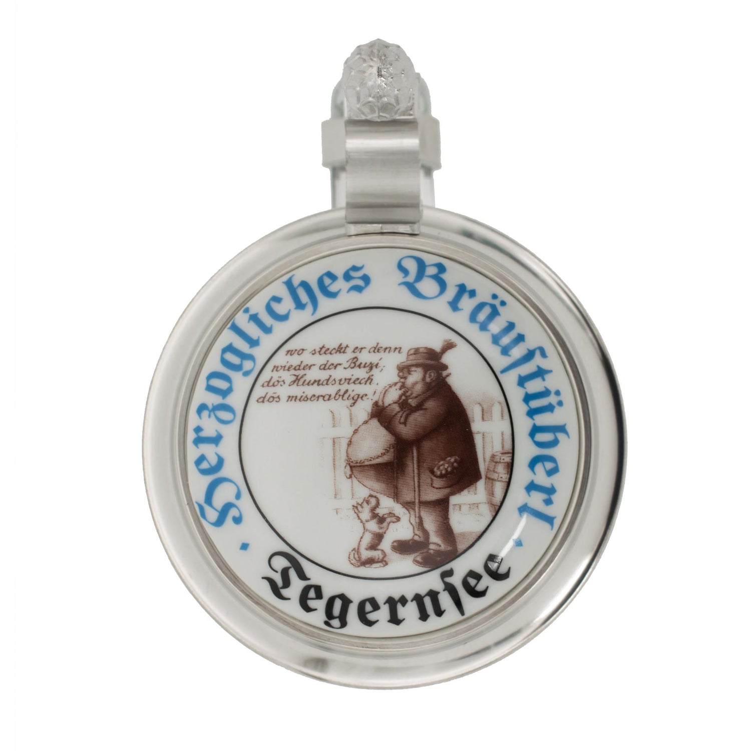 Glaskrug "Bräu-HTB" 0,5l mit Zinndeckel