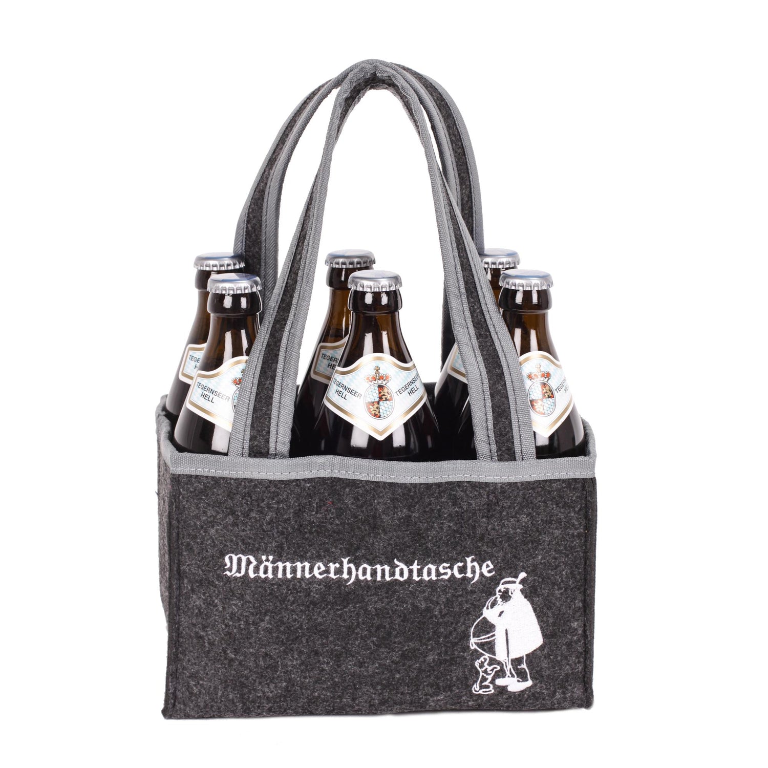 Männerhandtasche "Filz" gestickt