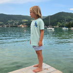 Kinder T-Shirt "Servus vom Tegernsee" Türkis