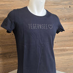 Damen T-Shirt "Tegernsee" Navy S - Bräustüberl Tegernsee