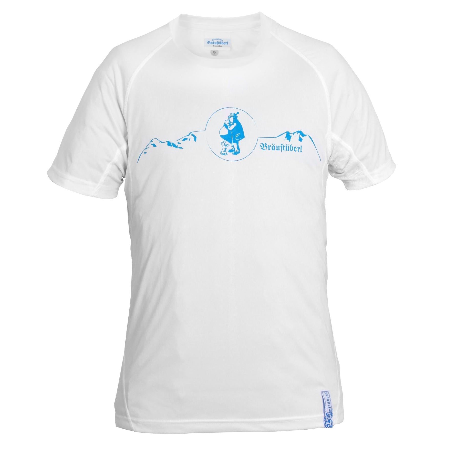 Funktionsshirt (weiß - blau) S - Bräustüberl Tegernsee