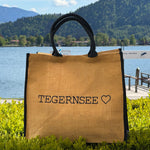 Jute Tragetasche "Tegernsee" Blau - Bräustüberl Tegernsee