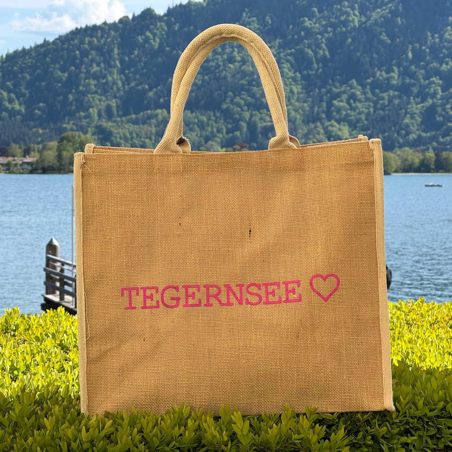 Jute Tragetasche "Tegernsee" Blau - Bräustüberl Tegernsee
