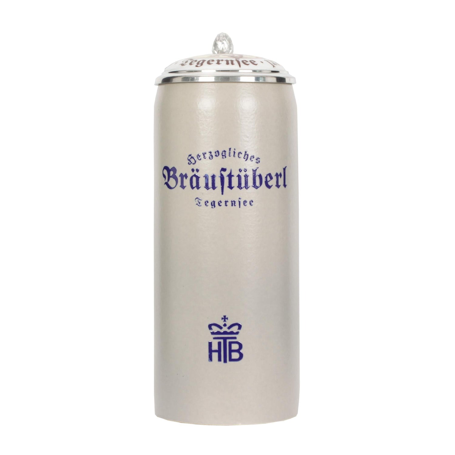 Krug "Bräu/HTB" 0,5l mit Zinndeckel 0,5l - Bräustüberl Tegernsee