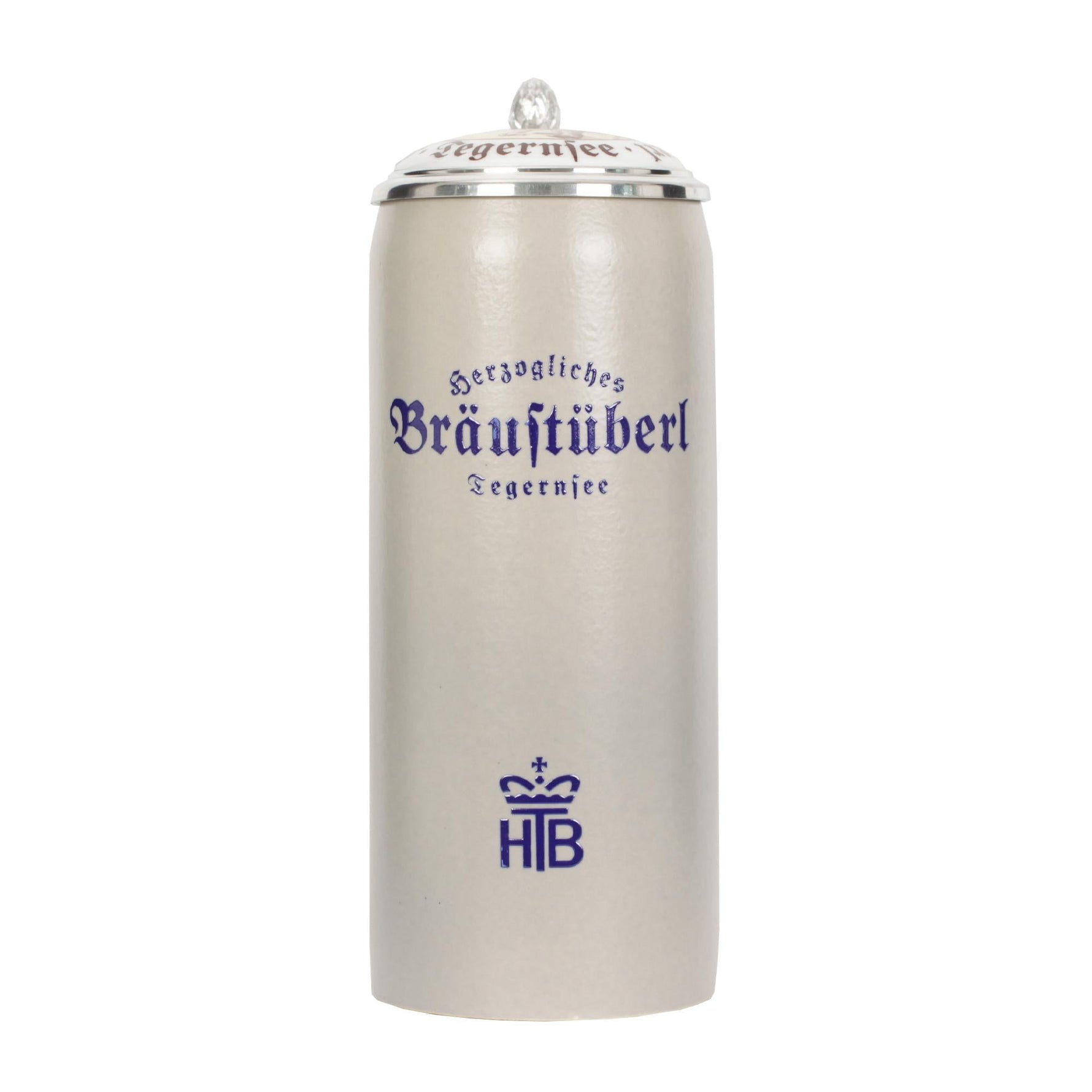 Krug "Bräu/HTB" 0,5l mit Zinndeckel 0,5l - Bräustüberl Tegernsee