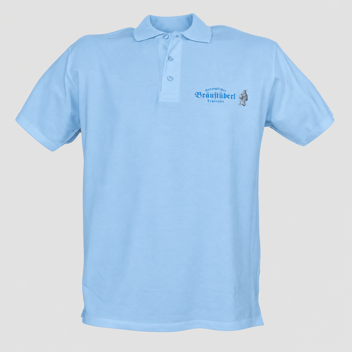 Poloshirt "Bräustüberl" Hellblau S - Bräustüberl Tegernsee