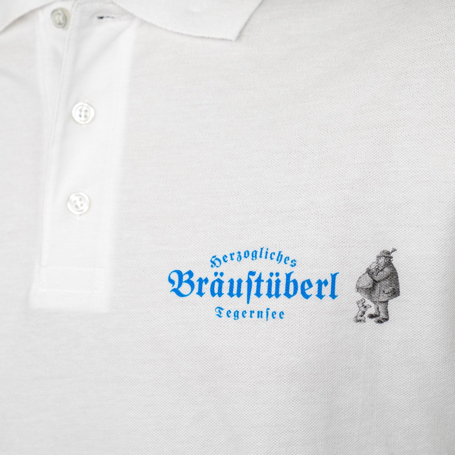 Poloshirt "Bräustüberl" weiß S - Bräustüberl Tegernsee