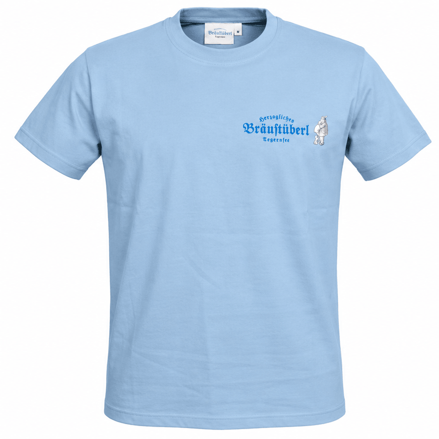 T-Shirt "Bräustüberl" hellblau S - Bräustüberl Tegernsee